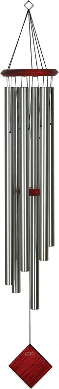 Woodstock Chimes Neptune Wind Chime for Outside 54" Large Silver, Deep Tone Sound for Outdoor Garden, Patio, Porch Decor, Encore Collection DCS54