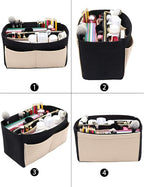 LEXSION Felt Purse Bag Organizer Insert with zipper Bag Tote Shaper Fit Speedy Neverful PM MM