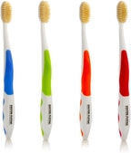 MOUTHWATCHERS Dr Plotkas Soft Bristle Flossing Toothbrush Manual Soft Toothbrush for Adults, Ultra Clean, Good for Sensitive Teeth and Gums, Variety 4 Pack, Colors May Vary