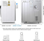 CTT 3.5 Cu. Ft. Clothes Dryer, 1500W Electric Dryers for Clothes, 110V Electric Clothes Dryer with Stainless Steel Drumble for 13.2 lbs. with 4 Automatic Drying Modes (White)