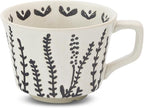 Ceramic Coffee Mug, 12 oz Novelty Unique Teacup with Large Handle, Stoneware Cup for Tea Mocha Latte Cappuccino Espresso (Grass)