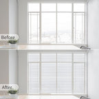 Window Privacy Film with Installation Tools, Static Cling, Anti UV, Heat Control, Ideal for Home Shower Office Glass Door (Stripes Pattern, 23.6X78.7Inch)