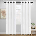 Easy-Going Curtains for Bedroom, Solid Thermal Insulated Grommet and Noise Reduction Window Drapes, Room Darkening Curtains for Living Room, 2 Panels (52x84 in,White)