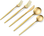 Matte Gold Silverware Set, OGORI 30-Piece Food Grade Stainless Steel Gold Flatware Set, Kitchen Utensil Set Service for 6, Tableware Cutlery Set for Home and Restaurant, Dishwasher Safe