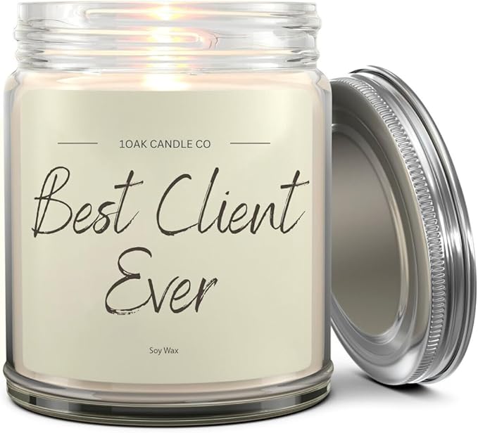 1OAK Vanilla Scented Candles - Appreciation Gifts for Clients - Client Candle - Thank You Client Gifts for Corporate Women, Men, Hairdresser, Lawyer, Realtor, Real Estate Agent, Paralegal, Attorneys