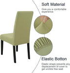 JQinHome Sage Green Chair Covers for Dining Room Set of 6, High Stretch Removable Washable Parsons Chair Slipcover for Home Party Hotel Wedding Ceremony (6PCS,Sage Green)