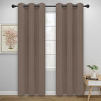 Easy-Going Blackout Curtains for Bedroom, Solid Thermal Insulated Grommet and Noise Reduction Window Drapes, Room Darkening Curtains for Living Room, 2 Panels(46x84 in, Camel)