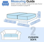 Couch Cushion Covers Individual Large Super Stretch Chenille (Softer Version) Sofa Cushion Covers, Couch Seat Covers Couch Slipcovers Furniture Protector (2PC, Blue)