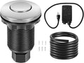 VEVOR Garbage Disposal Air Switch Kit, Dual Outlet Sink Top Air Switch for Food Waste Disposal, 2.5-inch Brushed Nickel Stainless Steel ON/OFF Air Push Button, Suitable for Stainless Steel Countertops