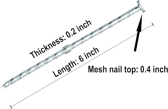 50/100/150 Pack 6" Solid Galvanized Non-Rust Metal Garden Stakes Spiral Landscape Edging Anchors for Paver Edging, Gardening, House Construction, etc (50)