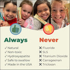 Happy Tooth Hydroxyapatite Toothpaste, Fluoride Free, Natural Whitening for Kids, Toddlers and Adults, SLS Free, Enamel Safe, Dentist Formulated with Clean Ingredients, Vanilla Frosting Flavor, 3.4oz
