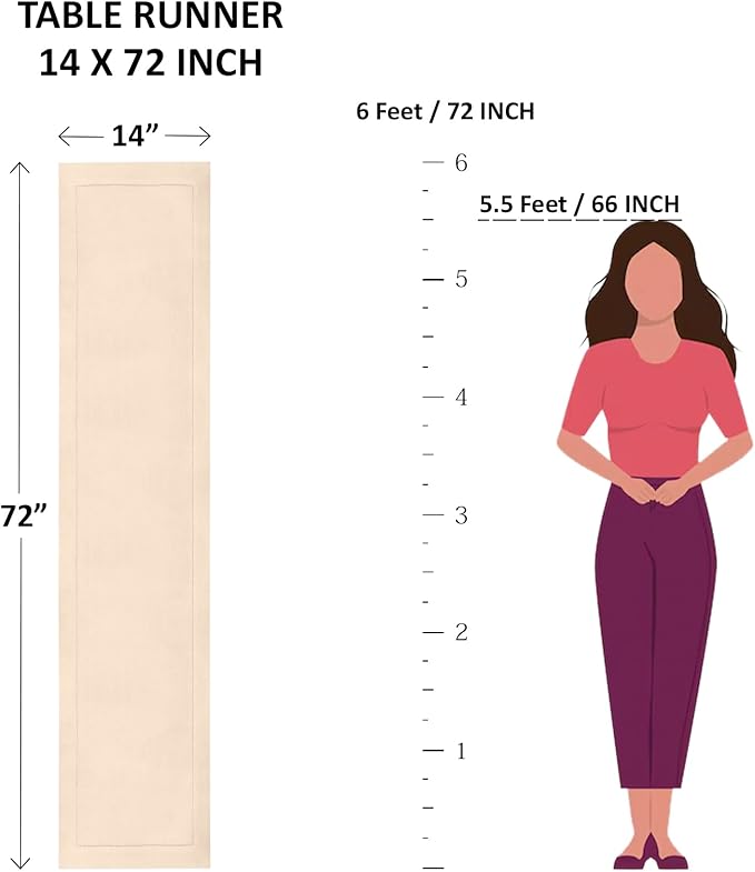 Solino Home Linen Beet Table Runner 72 Inches Long - 100% Pure Linen Hemstitch Table Runner 14 x 72 Inch for Dresser, Dining, Fall, Autumn, Halloween, Thanksgiving - Classic Hemstitch