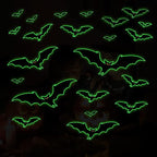3 Sheets Glow in The Dark Halloween bat Decals Luminous Halloween bat Stickers Removable Bat Wall Decor Glowing Window Clings for Scary Halloween Theme Party Decorations