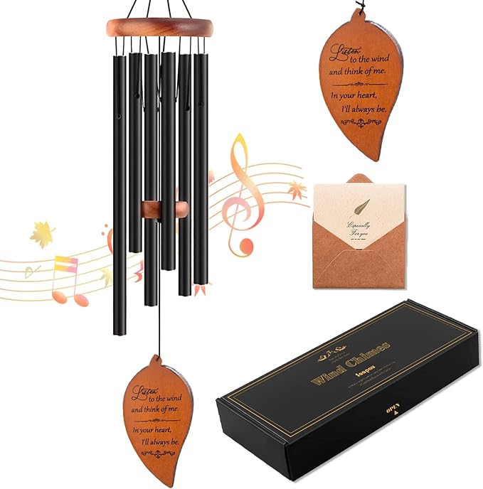 Memorial Sympathy Wind Chimes, Sympathy Gift Baskets in Memory of a Loved One Mother Father for Memorial/Bereavement/Condolence, 30" Wooden