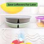greenandlife 9 Inch 4PCS Divided Plates with Lids, Portion Control Plates for Kids Adults, Dishwasher Microwave Safe Compartment Plate, Unbreakable Lightweight Reusable Wheat Straw Plate Set, INS