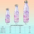 Insulated Water Bottles,17 oz Double Wall Stainless Steel Vacumm Metal Flask for Sports Travel,Marble Dawn