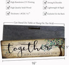 Family Art Decor Inspirational Quotes Wall Hanging Sign - Together is Our Favorite Place to Be - Motivational Home Art Decor Wood Plaque Sign 16"x5"