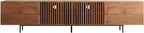 Mid Century Modern TV Stand for 80+ Inch TVs, 94.48" Walnut Console with Ample Storage – Stylish Entertainment Center for Living Room or Bedroom