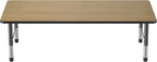 Factory Direct Partners FDP Rectangle (36 x 72 inch) Classroom Table with Adjustable Chunky Toddler Legs (15-24 in); Preschool, Kinder and Daycare Furniture - Pasadena Oak Top/Black Edge and Legs