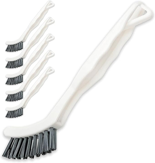 6-Pack Grout Cleaner Brush Scrub Set - Stiff Bristle Scrubbing & Detail Cleaning Brushes for Household Use on Bathtub, Shower, Kitchen, Tile Floors, Sink, Grooves, Window Tracks, Drains