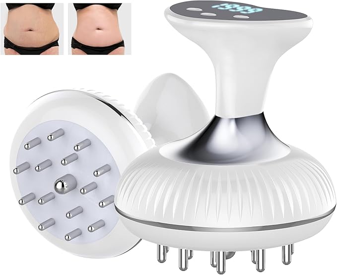 Lymphatic Drainage Massager, Electric Anti Cellulite Massage Tool, Helps Reduce Stretch Marks & Cellulite for Legs & Arms & Belly, Body Sculpting Machine with Microcurrent, Light, Heat & Vibration