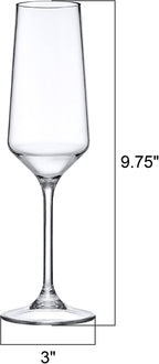 Amazing Abby - Stella - 8-Ounce Unbreakable Tritan Champagne Flutes (Set of 6), Plastic Wine Glasses, Reusable, BPA-Free, Dishwasher-Safe, Perfect for Poolside, Outdoors, Camping, and More