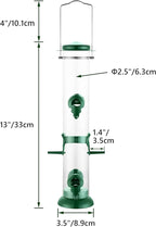 Metal Tube Bird Feeders for Outdoors Hanging,Finch Feeders for Outside,Chew-Proof Hanging Birdfeeder,Squirrel-Proof 6 Ports Bird Feeder 13 Inch,Anti-Rust,Green,1 Pack(Seed is not Included)