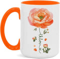 Ranunculus Lover Accent Mug, Novelty Flower Themed Coffee Cup 11oz 15oz, Customized Ranunculus Floral Mug With Name, Personalized Flower Decorative Cup, Gift For Birthday