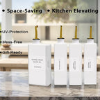 Olive Oil Dispenser Bottle for Kitchen, 16.9oz Soy Sauce Dispenser, UV Protected Oil&Vinegar Cruet Set, Soy Sauce Dispenser (White, Set of 2)