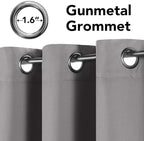 H.VERSAILTEX Blackout Curtains for Bedroom 108 Inches Length, Extra Long Thermal Insulated Grommet Curtains, Room Darkening Window Treatment Draperies/Panels for Living Room, Dove Gray, 2 Panels