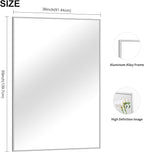 36x55inch Bathroom Mirror, Silver Rectangle Mirror with Thin Metal Frame, Large Rectangular Wall Mirrors for Bathroom, Living Room, Hair Salon, Big Mirror Hang Horizontal/Vertical