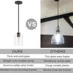 Oil Rubbed Bronze Pendant Lights Kitchen Island - Clear Glass Pendant Light Fixture Multiple Stems Rods 3 Units 12 Inch 3 Units 4 Inch (3 Pack Oil Rubbed Bronze Downrod)