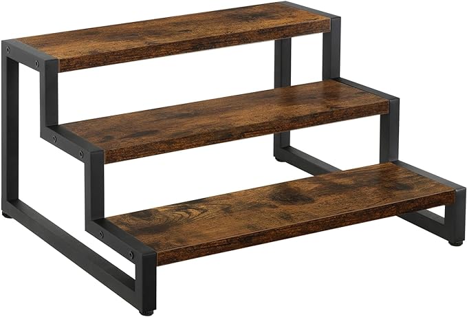 YINMIT Tiered Display Stand Riser Shelf, Wooden Spice Rack Organizer for Countertop, 3 Tier Kitchen Counter Shelf