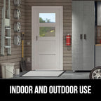 GORILLA GRIP 100% Waterproof All-Season WeatherMax Doormat US Designed Natural Rubber, Stain and Fade Resistant, Low Profile Indoor Outdoor Door Mats, Easy Clean Patio Mat, 23x35, Light Gray