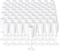 XUWAIDSGN Acrylic Champagne Flutes Toasting Glasses Unbreakable Mimosa Bar Reusable Wine Glasses Vintage Champagne Flutes Stemmed Drinking Cups 5.4 OZ for Christmas Birthday (100, white)