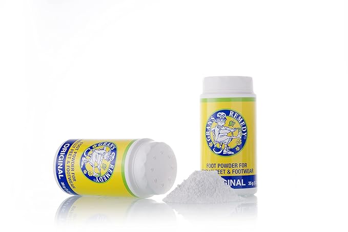Gran's Remedy Shoe Deodorizer and Foot Powder for Smelly Feet - Effective Shoe Odor Eliminator in Travel Size - Absorbs Sweat and Moisture for Shoes and Feet - Unscented