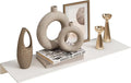 JOOM White Metal Floating Shelf - Small Bathroom Display Shelf for Wall Storage (White, 16 in)