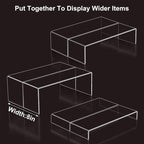 Acrylic Display Risers,12'' Large Display Stands, Thickened to 0.2''(5mm) Stackable Acrylic Shelves for Perfume Display, Clear Risers for Cupcake Stand,Pop Figurines,Tumbler,Food (Clear, 6PCS)