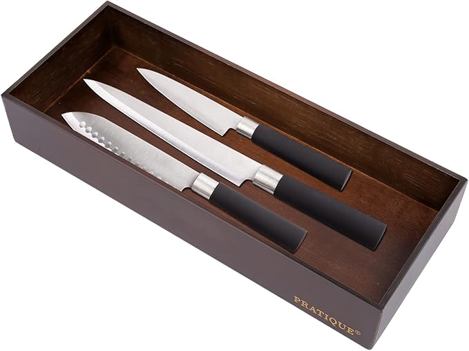 Bamboo Drawer Organizer - Kitchen Utensil Organizer Silverware Tray Cutlery Holder，Office Desk Supplies and Accessories,15 * 5.9 * 2.6,Nut-brown