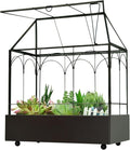 Large Tall Glass Plant Terrarium – House Succulent Terrarium Kit with Lip and Tray Glass Greenhouse Terrarium for Plant 9.5”X5.7”X11.4”