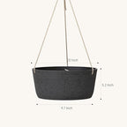 La Jolie Maison Large Hanging Planters - 12 Inch Outdoor Flower Pots, Hanging Garden Planters Set of 2, Black Charcoal