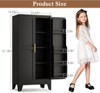 51" Metal Kitchen Pantry Cabinet, Storage Cabinets with 2 Door and 3 Adjustable Shelves, Black Freestanding Food Storage Cabinet, Steel Cupboard for Kitchen Dinning Room