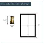 RIVER OF GOODS Art Deco Stained Glass Outdoor Light Fixture - 16.25" H - Decorative Porch Light - Green