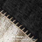 MIULEE Pack of 2 Couch Throw Pillow Covers 20x20 Inch Black Farmhouse Decorative Pillow Covers with Stitched Edge Soft Chenille Solid Dyed Spring Pillow Covers for Sofa Bed Living Room