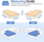 Sectional Couch Covers for L Shaped Sectional Sofa (Left or Right Facing) – Softer Chenille Sofa Covers Washable, Non-Slip Stretch Chaise Slipcover (Only 1PC Chaise Cushion Cover, Khaki)