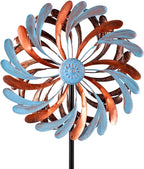 Viveta Wind Spinner for Yard and Garden, Metal Windmill Spinning Kinetic Wind Spinners for Outside Yard Patio Lawn Decor 13”D*57.5“H