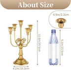Sziqiqi Gold Candlestick Holder Candelabra - Taper Candle Holders for Wedding Centerpiece 5-Arms Candle Stick Stands for Candlelight Dinner Table Christmas Mantel Festivals