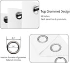 Easy-Going Blackout Curtains for Bedroom, Solid Thermal Insulated Grommet and Noise Reduction Window Drapes, Room Darkening Curtains for Living Room, 2 Panels (42x54 in, White)