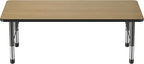 Factory Direct Partners FDP Rectangle (30 x 60 inch) Classroom Table with Adjustable Chunky Toddler Legs (15-24 in); Preschool, Kinder and Daycare Furniture - Pasadena Oak Top/Black Edge and Legs