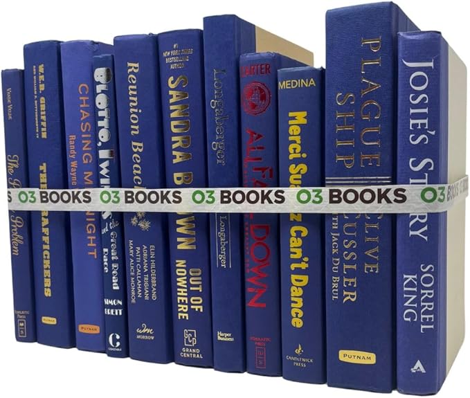 Curated Decorative Books Hardcover Décor Books for Home Décor, Choose Color, Interior Design, Office, Wedding Display, Instant Library, or Staging (Violet, Half Foot)